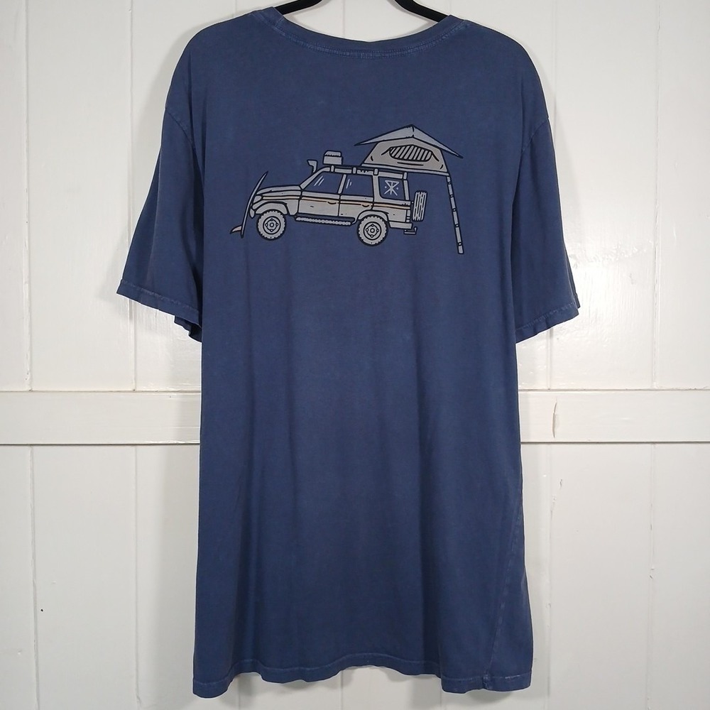 ROARK Shirt Premium Tee Artifacts Of Adventure Graphic Men's XL Cotton Blue SS - Picture 5 of 11